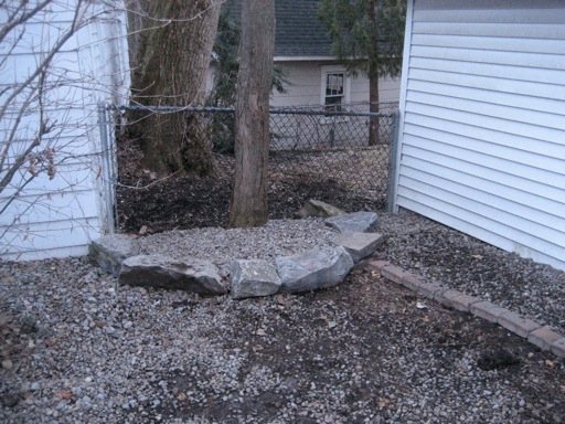 Yard rocks around tree - Backyard Face-Lift, Part 1