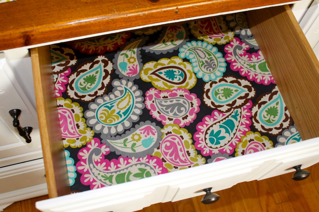 Using Fabric As A Drawer Liner