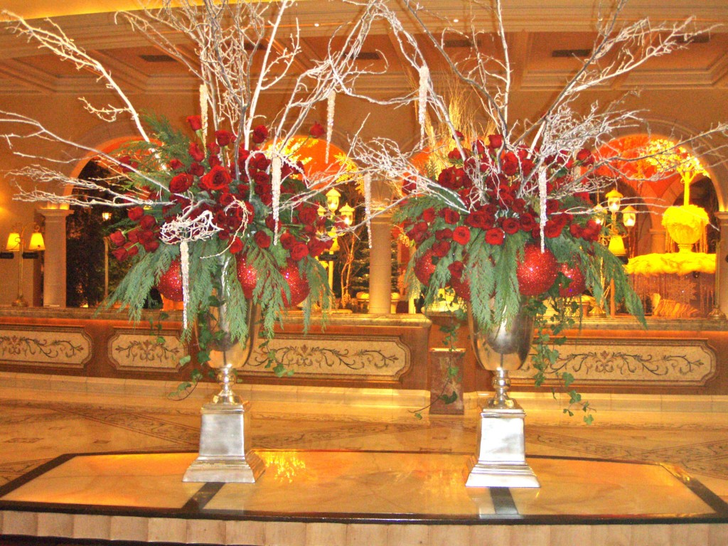 Hotel Lobby flowers 1024x768 - Christmas at the Bellagio