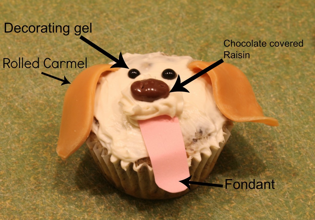 Cupcake labeled 1024x715 - Adorable Puppy Cupcakes