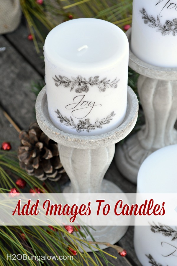 How to easily add images to candles with a heat gun tutorial H2OBungalow - The Seasons' Saturday Selections