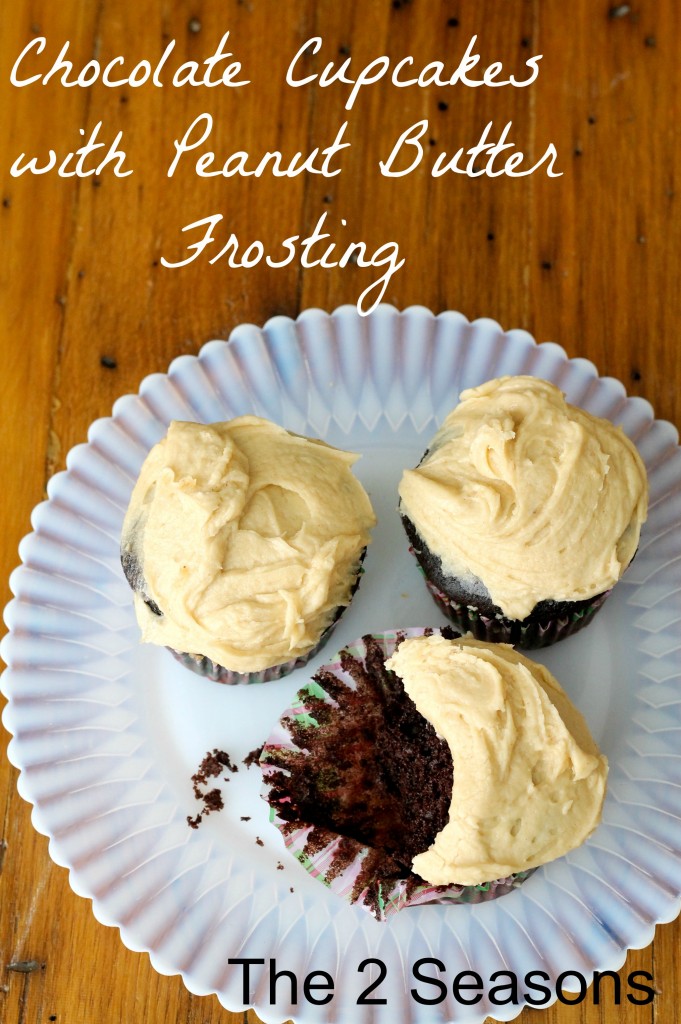 Chocolate cupcakes 681x1024 - Chocolate Cupcakes w/ Peanut Butter Frosting Recipe