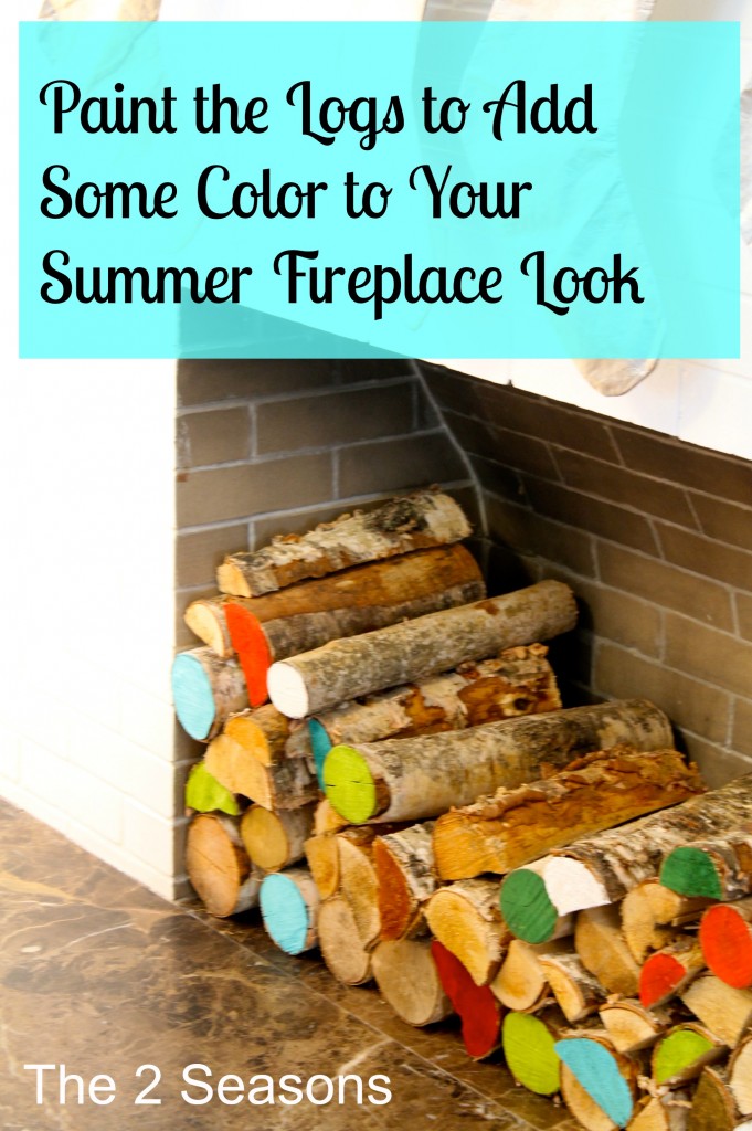 Painted Logs 681x1024 - Summer Fireplace Solution