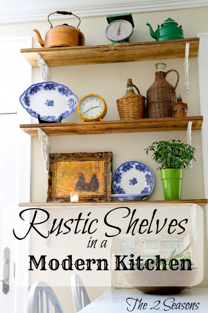 Rustic Shelves 682x1024 - Rustic Shelves in a Modern Kitchen