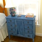Napoleonic blue night stand with limed wax - The 2 Seasons