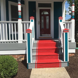 Improved curb appeal by painting steps - The 2 Seasons