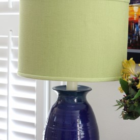 Monogrammed finial on lamp - The 2 Seasons