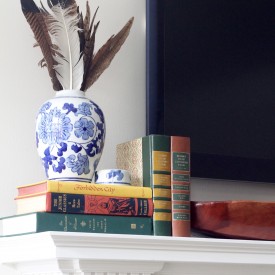 Fall mantel with a television - The 2 Seasons
